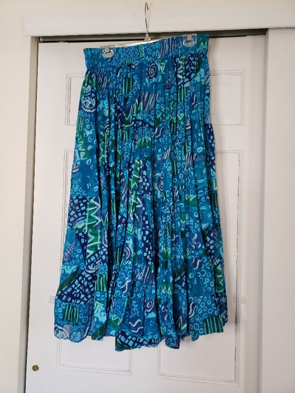 Vibrant 100% Cotton Full Maxi Skirt - size 1X